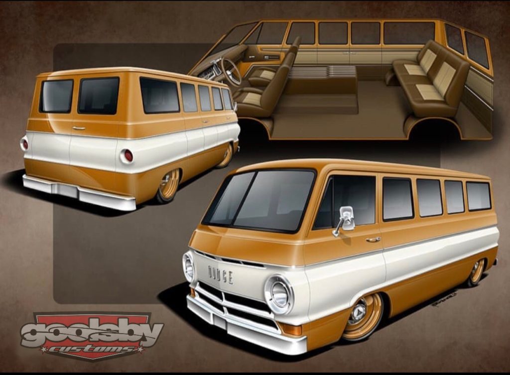 Custom 1969 Dodge A 108 Hemi Van build rendering