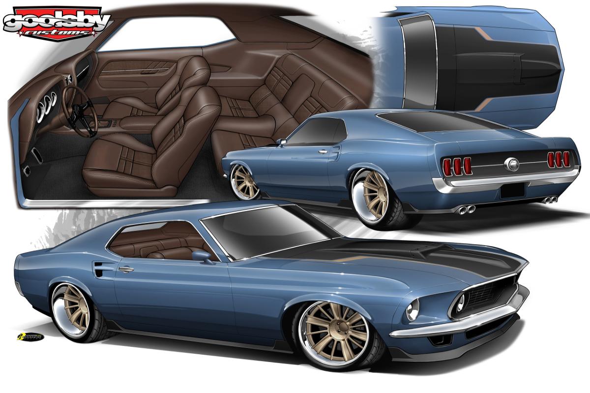 Custom supercharged 1969 Fastback Mustang sema Battle of the builders