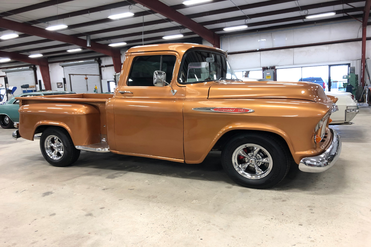 Gold 1957 Chevy Pickup Service Brakes at Goolsby Customs