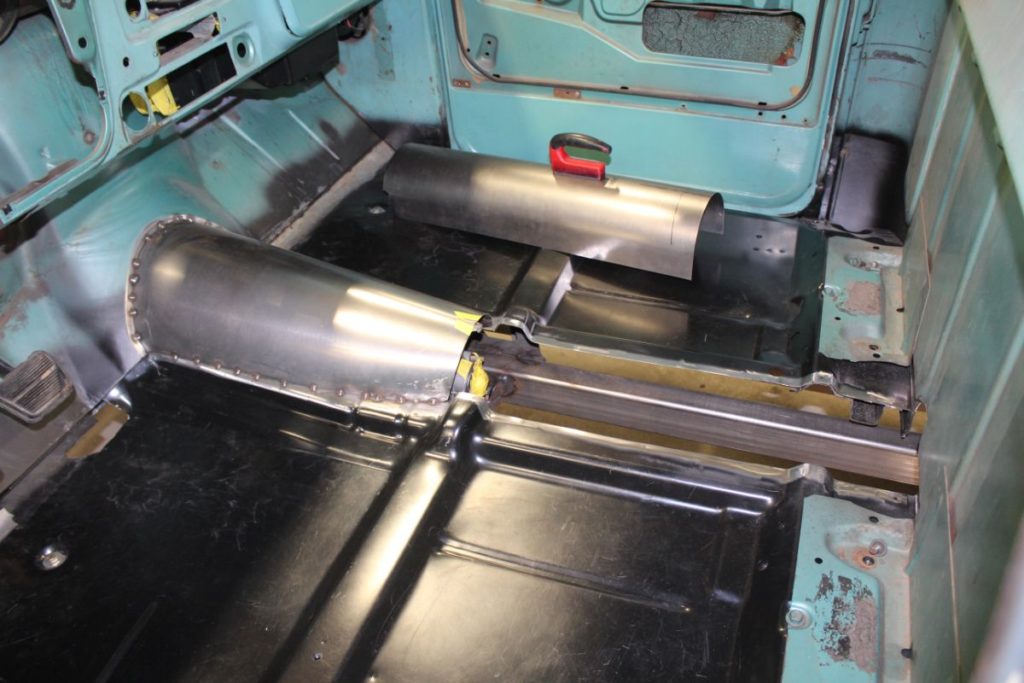 Kenzie's 1968 Chevy C10 hot rod truck transmission tunnel and fabrication