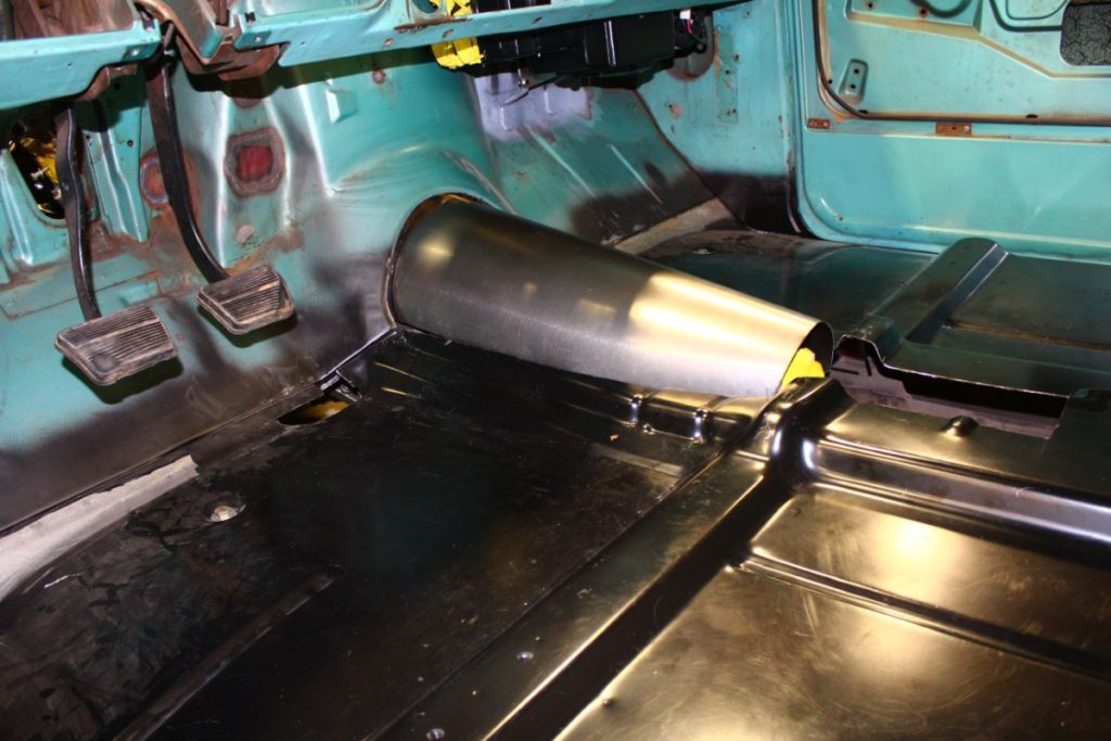 Kenzie's 1968 Chevy C10 hot rod truck transmission tunnel and fabrication