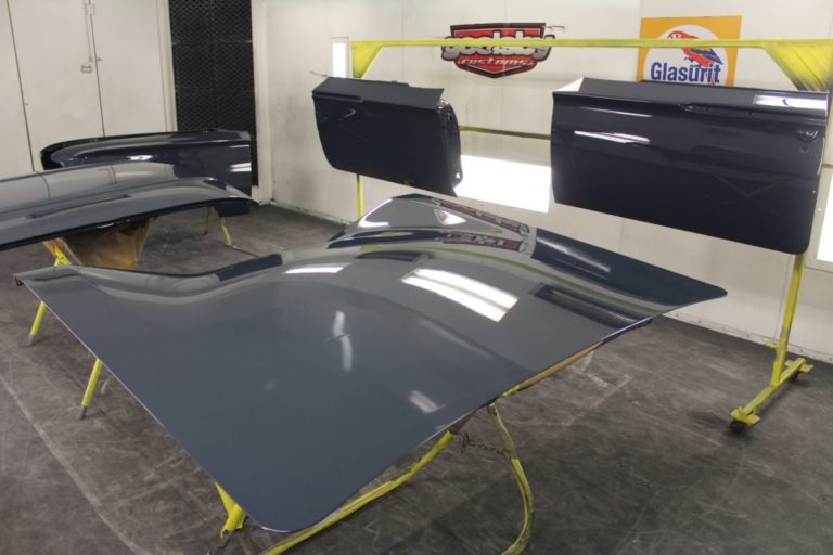 George Poteet's custom 1960 Chevy Impala in the paint booth