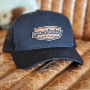 Goolsby Custom Black Hat Leather Logo Snap Back