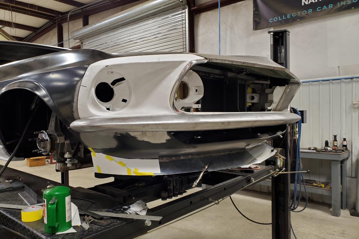 Custom supercharged 1969 Fastback Mustang Front Spoiler fabrication