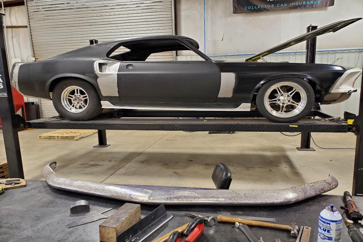 Custom supercharged 1969 Fastback Mustang Front bumper fabrication