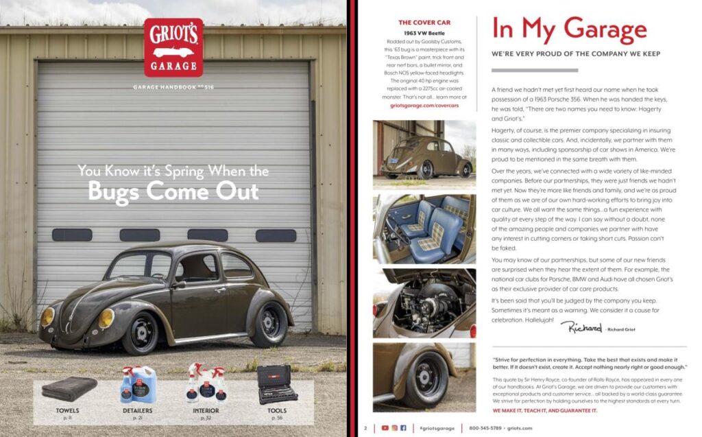 Goolsby Customs 63 VW Bug on Griot's Handbook Cover