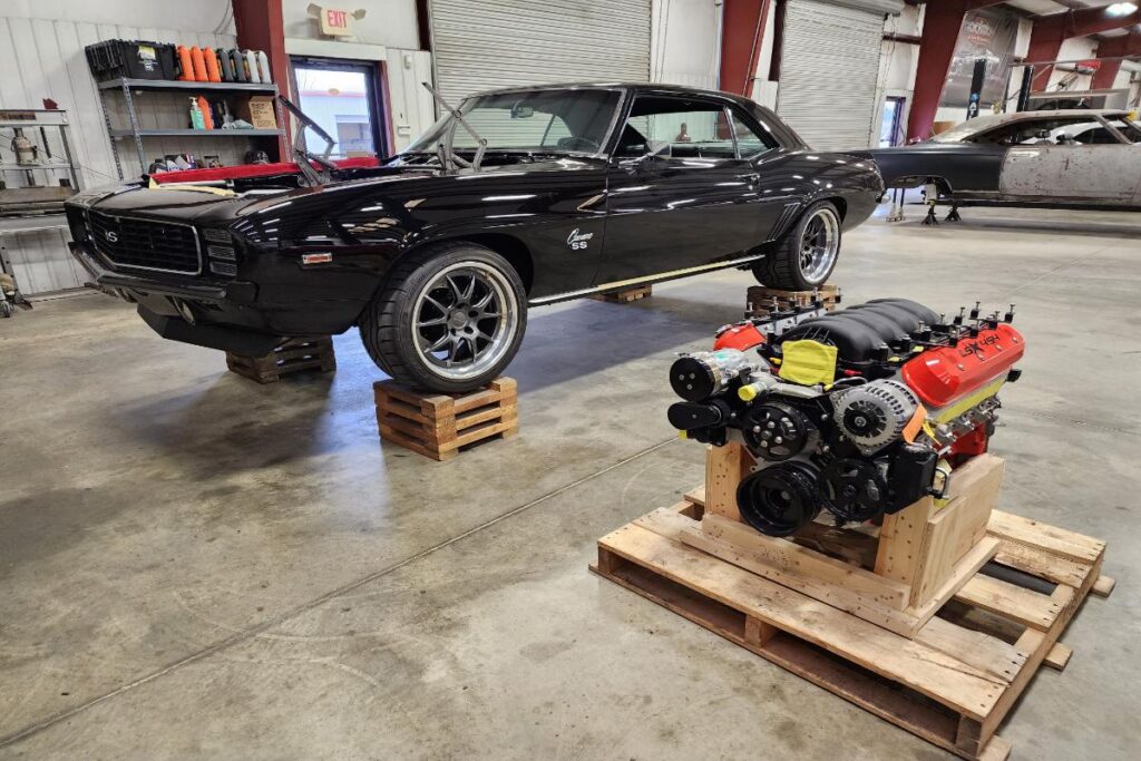 Black 1969 SS Camaro 454 LSX protouring restomod classic muscle car