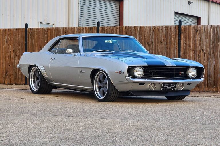 Silver 1969 Z28 Camaro Supercharged LT4 protouring restomod classic muscle car