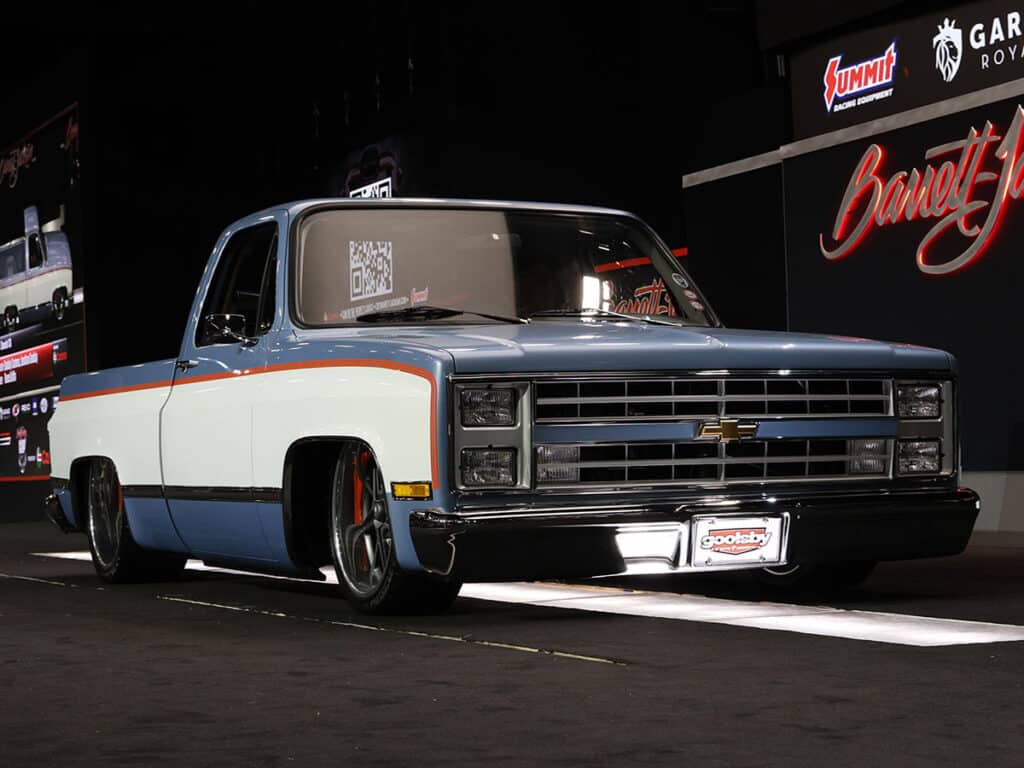 Barrett Jackson Cup Peoples Choice Winner Goolsby Customs 1985 Chevy C10 Squarebody "JeNNY"